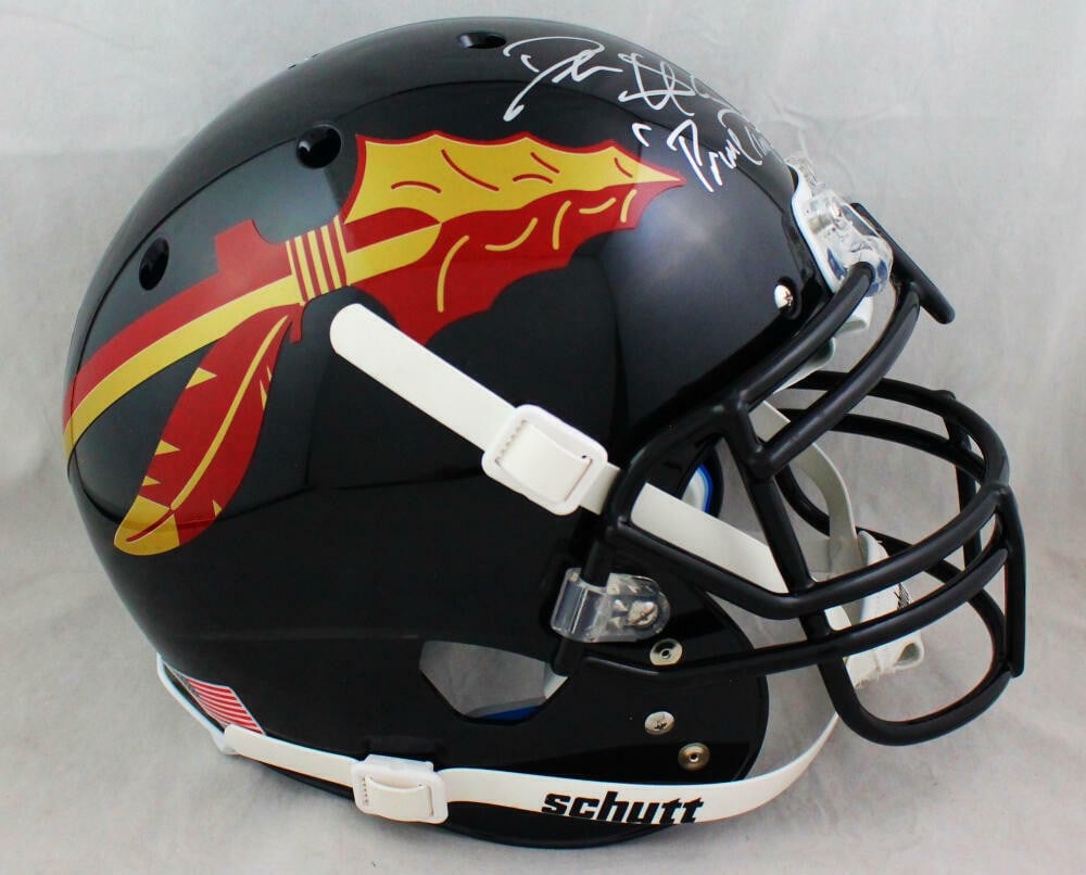 Deion Sanders Signed FSU Authentic Full Size Helmet Beckett Auth: Deion Sanders Signed FSU Authentic Full Size Helmet Beckett Auth Celebrate the legacy of Florida State Seminoles football with this authentic full-size helmet signed by Deion Sanders. This original pi