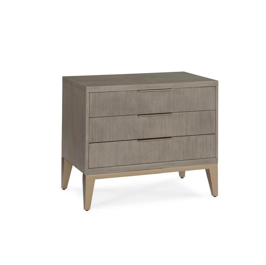 Caleb Oak Nightstand by Alder Tweed in Brushed Smoke Finish: Caleb Oak Nightstand by Alder Tweed in Brushed Smoke Finish The Caleb Oak Nightstand features a sleek and contemporary design, perfect for modern bedroom aesthetics. Crafted from high-quality oak with