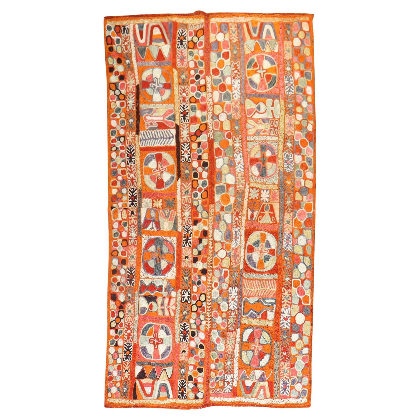 Vintage Iraqi Chainstitch Wool Rug Arts and Crafts Pictorial Motif (1 of 10)