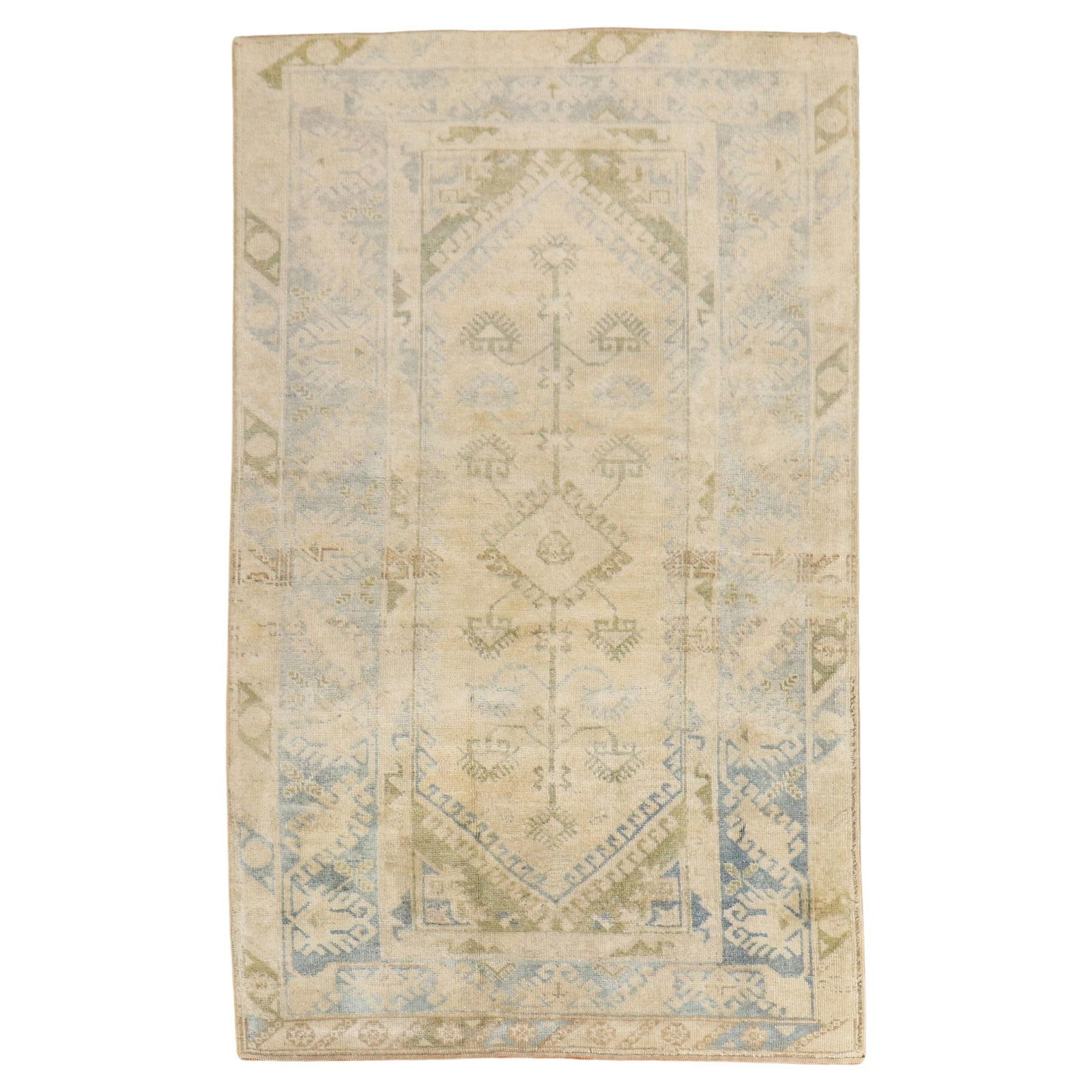 Mid-Century Modern Vintage Turkish Konya Hand-Woven Wool Rug 48 x 89: Mid-Century Modern Vintage Turkish Konya Hand-Woven Wool Rug 48 x 89 This stunning Vintage Turkish Konya Decorative Rug features a unique Mid-Century Modern design that is sure to enhance any space. H