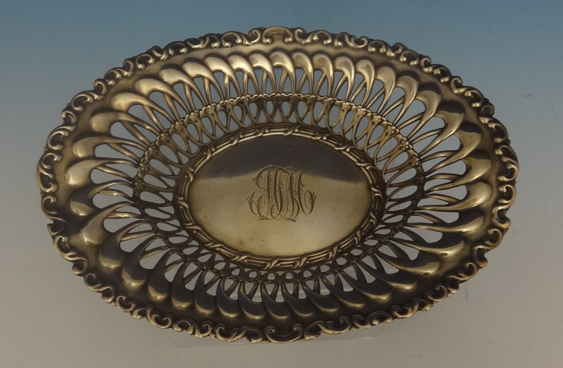 Whiting Louis XV Sterling Silver Candy Dish Fancy Pierced Design (1 of 7)