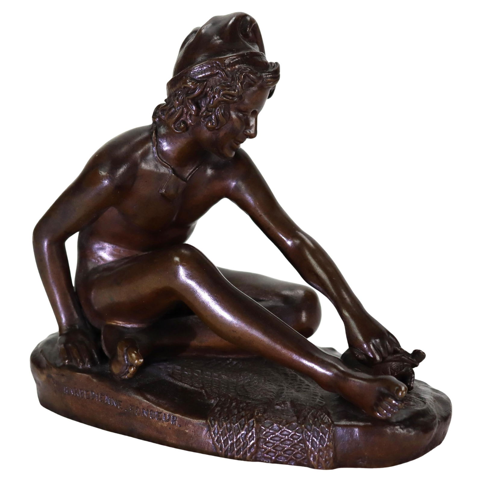 Antique Barbedienne Bronze Neapolitan Fisherboy Sculpture C1890 (1 of 10)