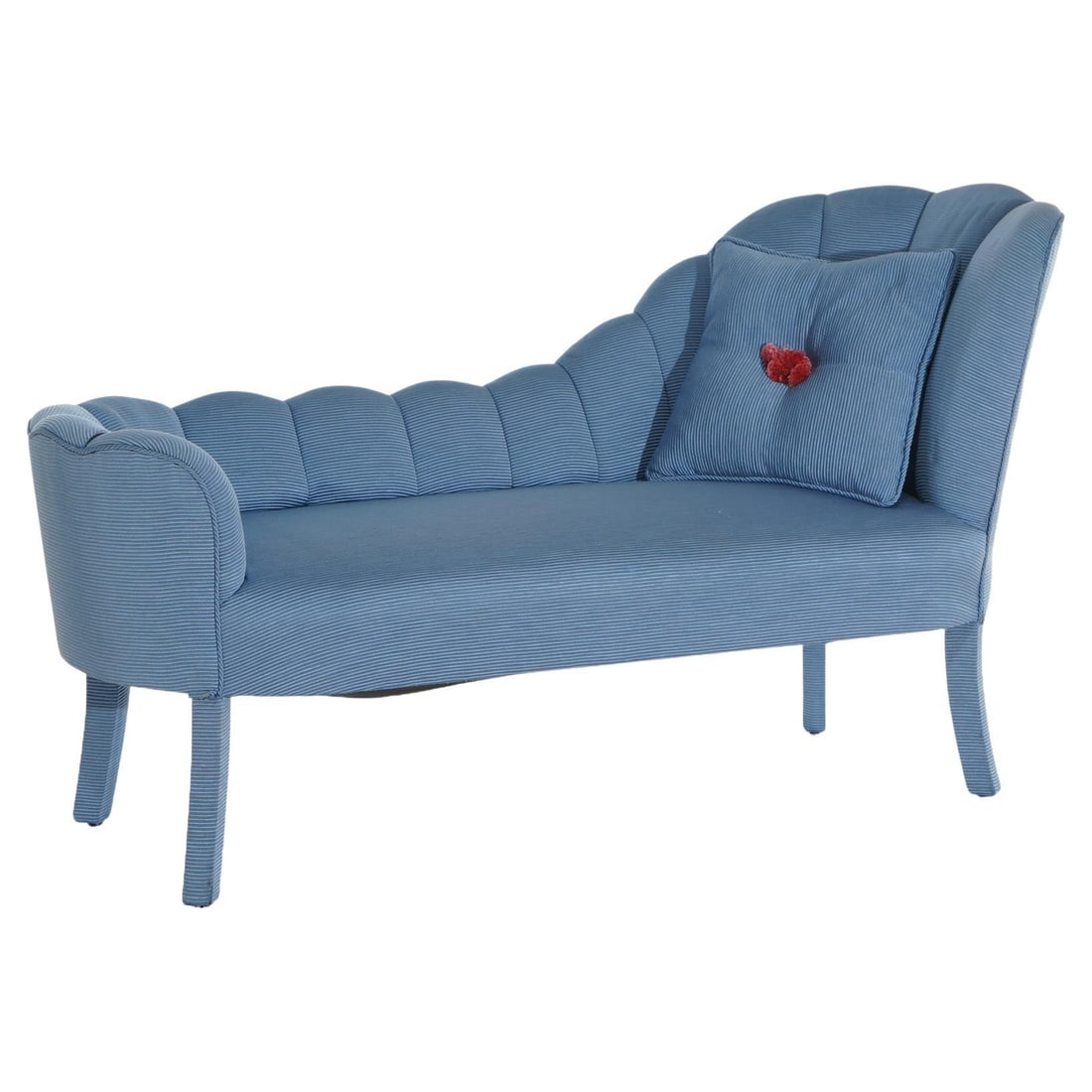 Hollywood Regency Scallop Form Upholstered Recamier 20th Century (1 of 11)