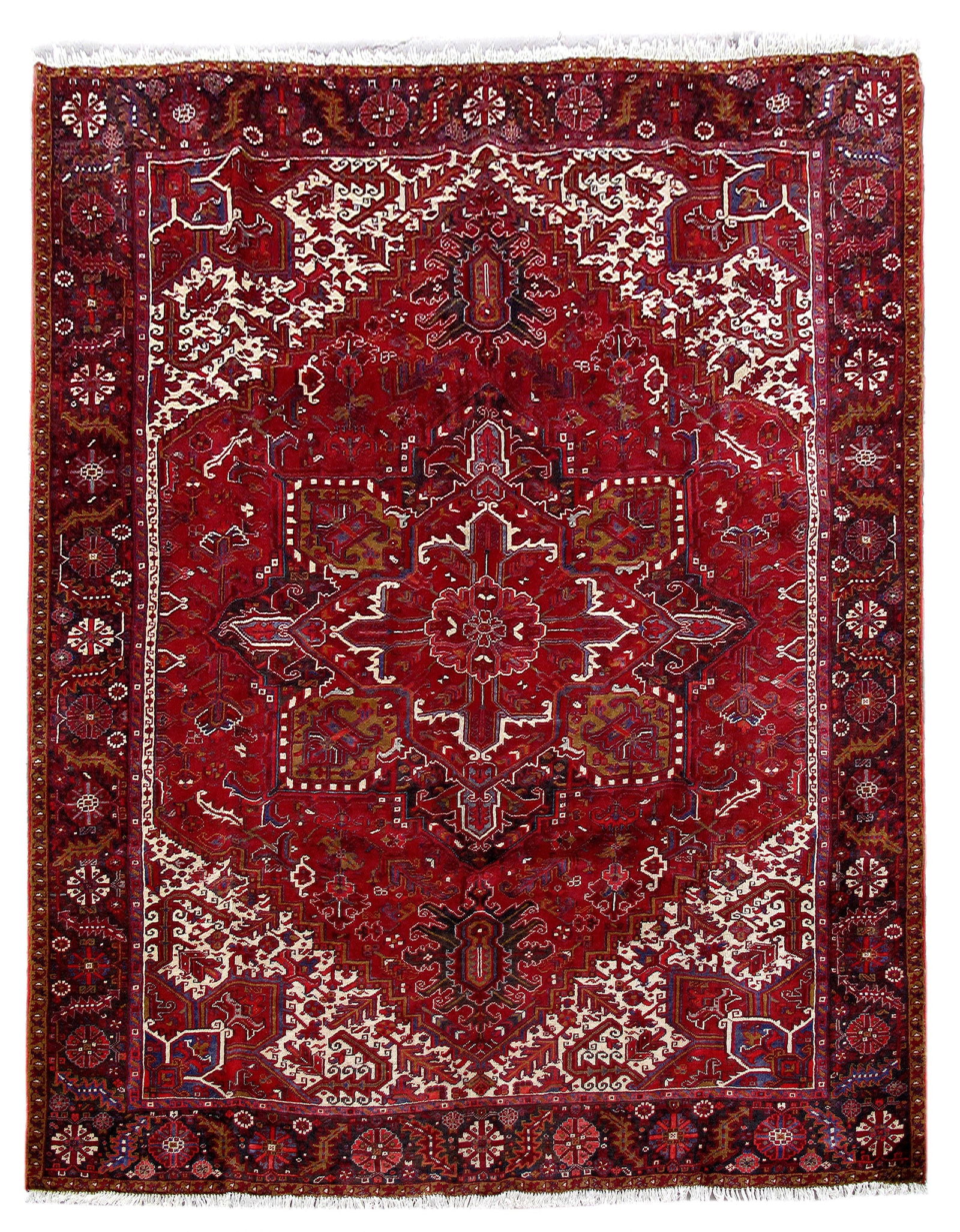 9.7 x 11.9 Hand-Knotted Persian Heriz Area Rug in Red (1 of 6)