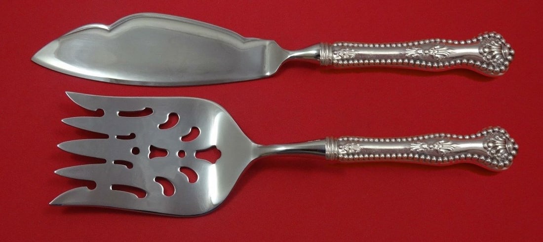 Dominick & Haff Charles II Sterling Silver Fish Serving Set 2 Piece: Dominick & Haff Charles II Sterling Silver Fish Serving Set 2 Piece Enhance your dining experience with this exquisite 2-piece fish serving set from Dominick & Haff, featuring the elegant Charles II p