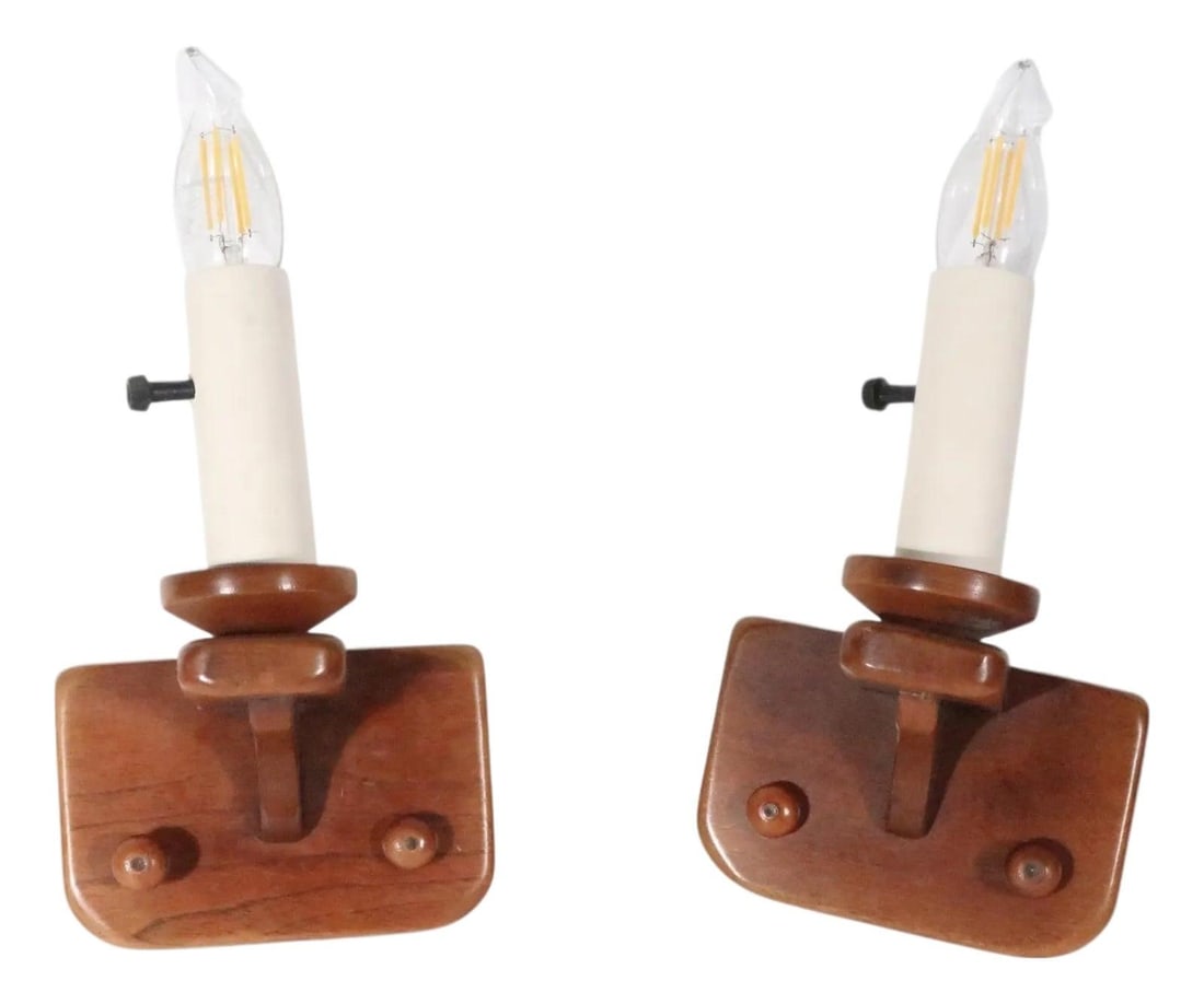 Rare Cushman Colonial Creations Maple Sconces Model 4 Amber Finish 1934-37 (1 of 10)