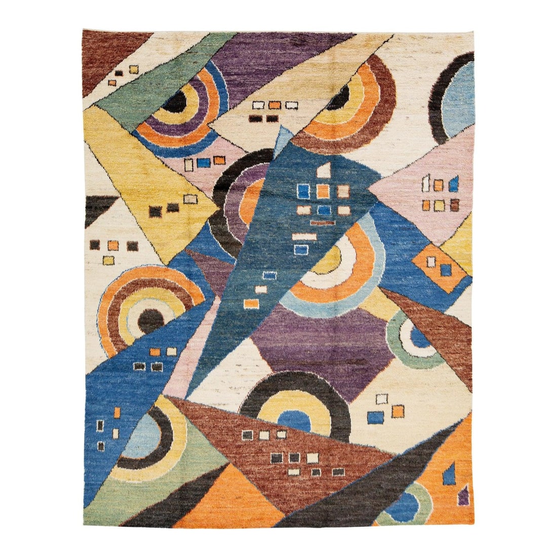 Multicolor Contemporary Moroccan Wool Rug 9 x 12 Art Deco Design (1 of 9)