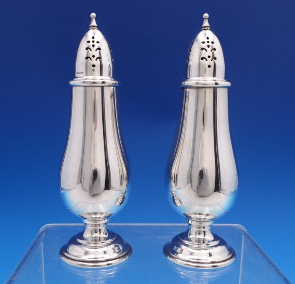 Tuttle Hannah Hull Sterling Silver Salt Pepper Shaker Set 2pc Classic Design (1 of 8)