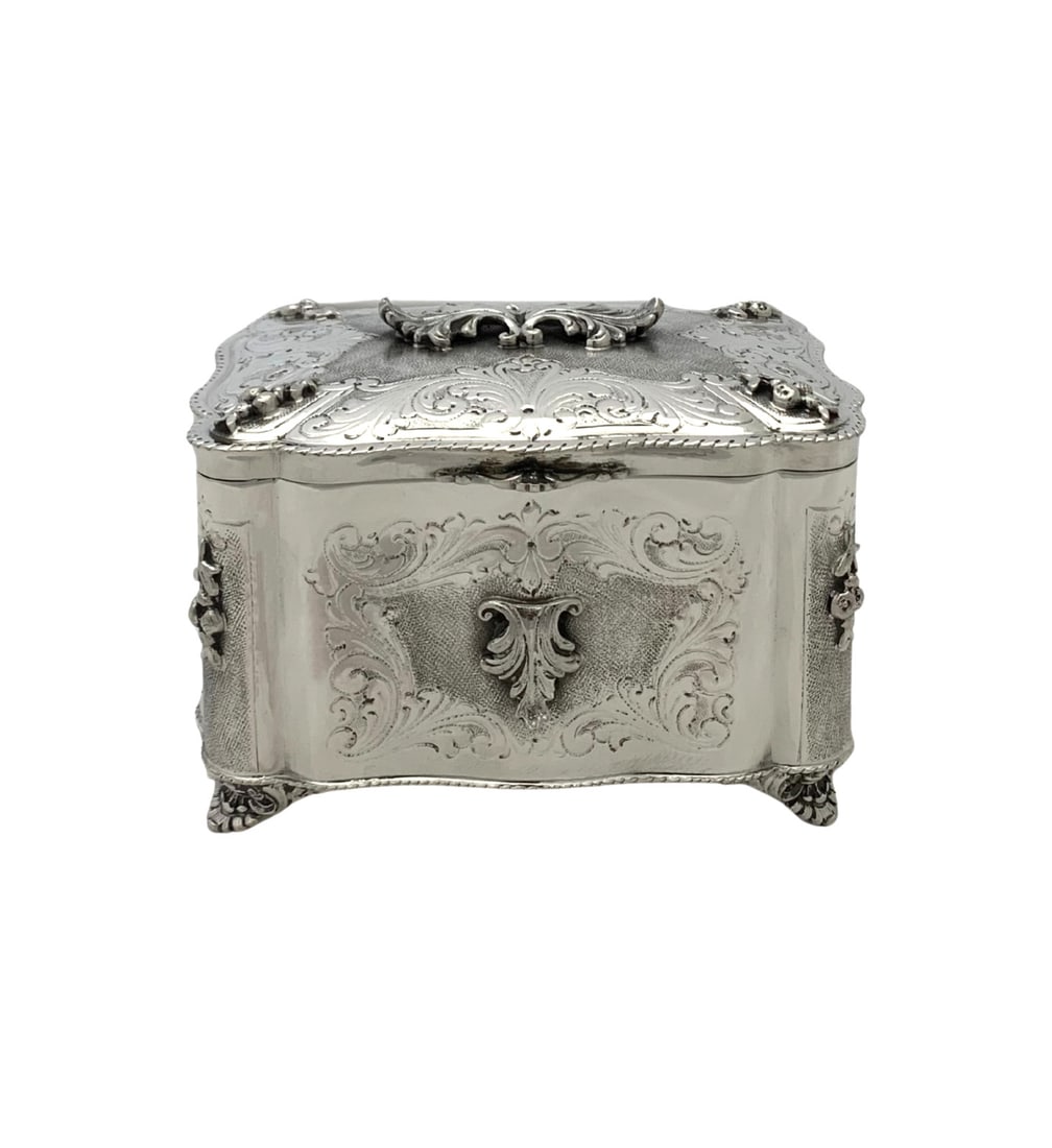Italian 925 Sterling Silver Handmade Leaf Applique Floral Esrog Box (1 of 4)