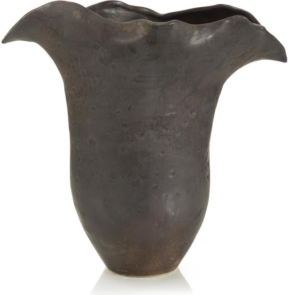 John-Richard Graphite Gray Vase Free-Form Design 13.5H 14.5W 8.75D (1 of 1)