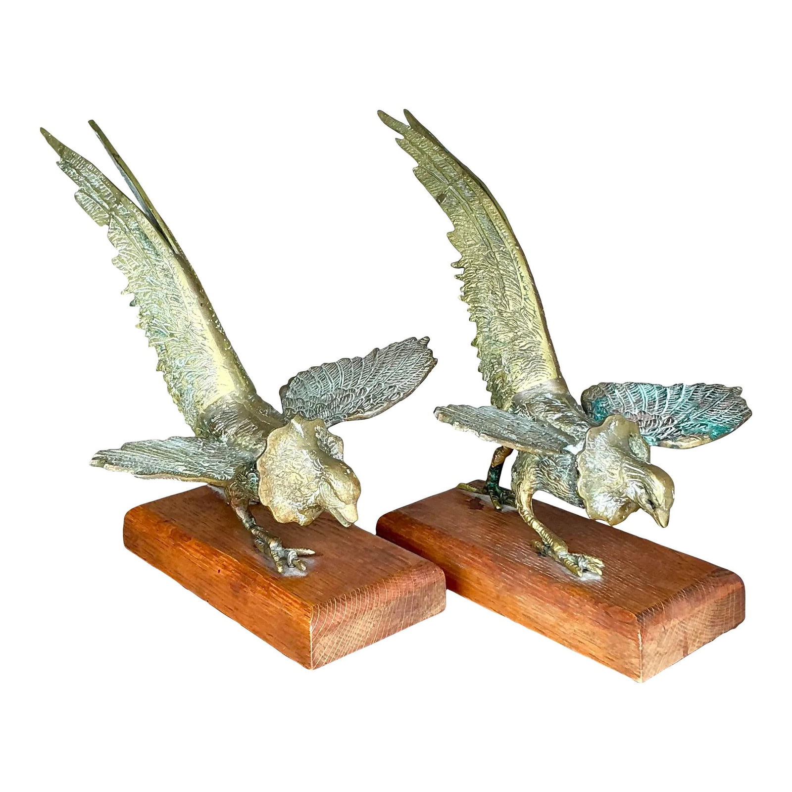 Vintage Boho Brass Pheasant Sculptures Pair Decorative Accents (1 of 6)