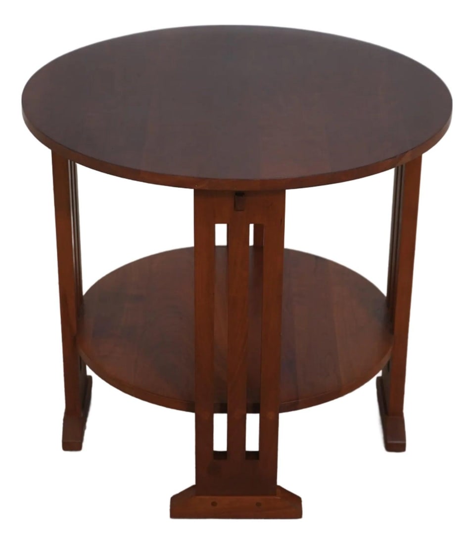 Stickley Mission Style Cherry Wood Round Lamp Table (1 of 10)
