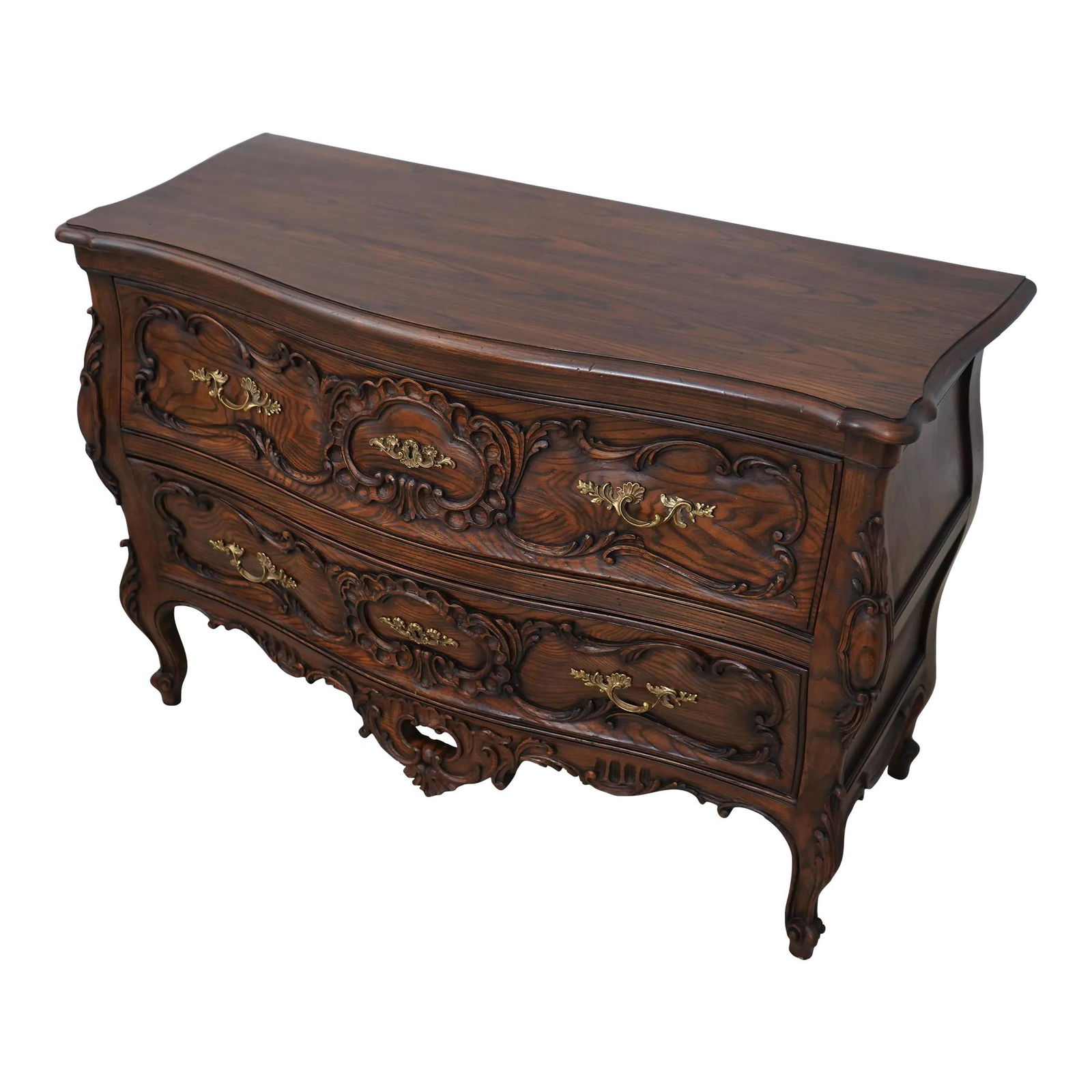 Karges French Style Carved Oak 2 Drawer Commode Chest (1 of 10)