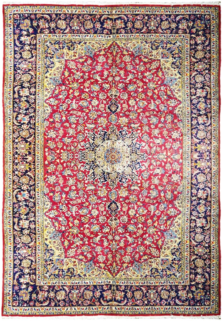 Persian Red Najafabad Esfahan Area Rug 10.9 x 16.7 Handcrafted Wool (1 of 7)