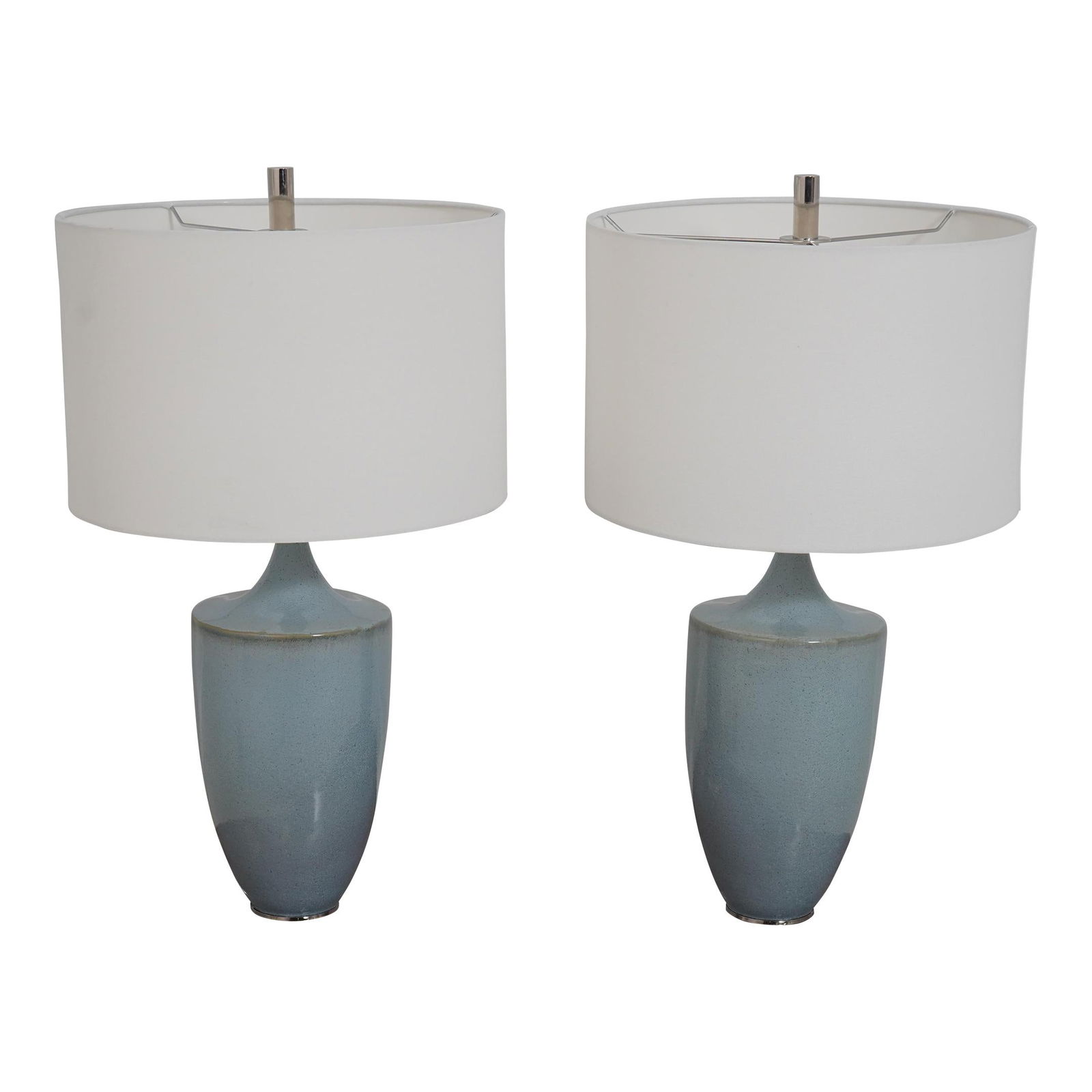 Stunning Uttermost Modern Blue Ceramic Table Lamps Pair (1 of 10)