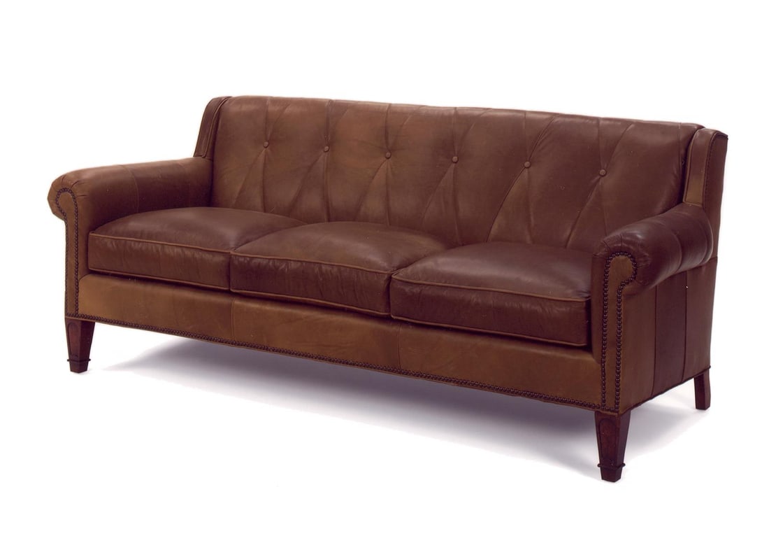 Hand-Crafted Camel Leather Sofa USA (1 of 1)