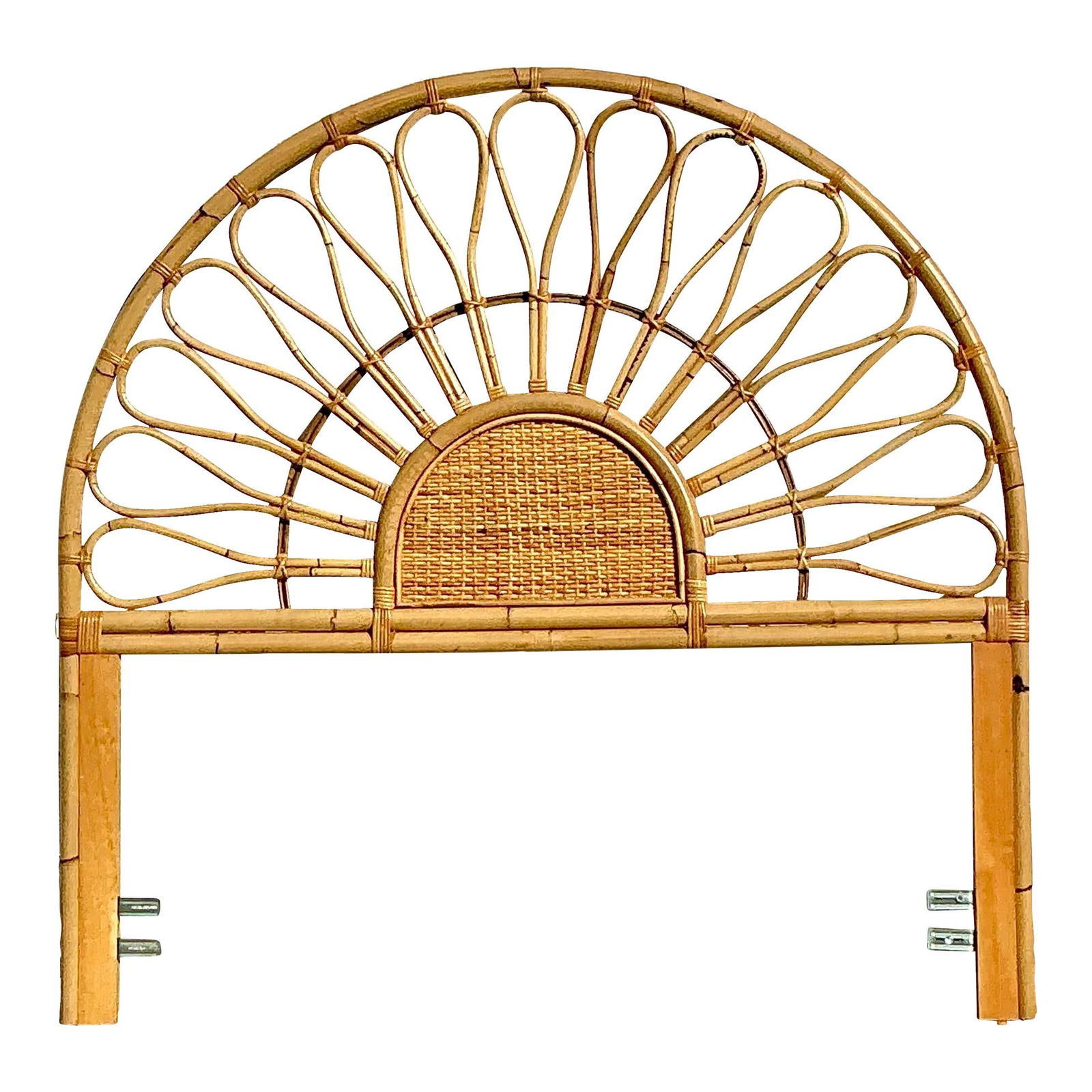 Vintage Coastal Rattan Queen Headboard (1 of 6)