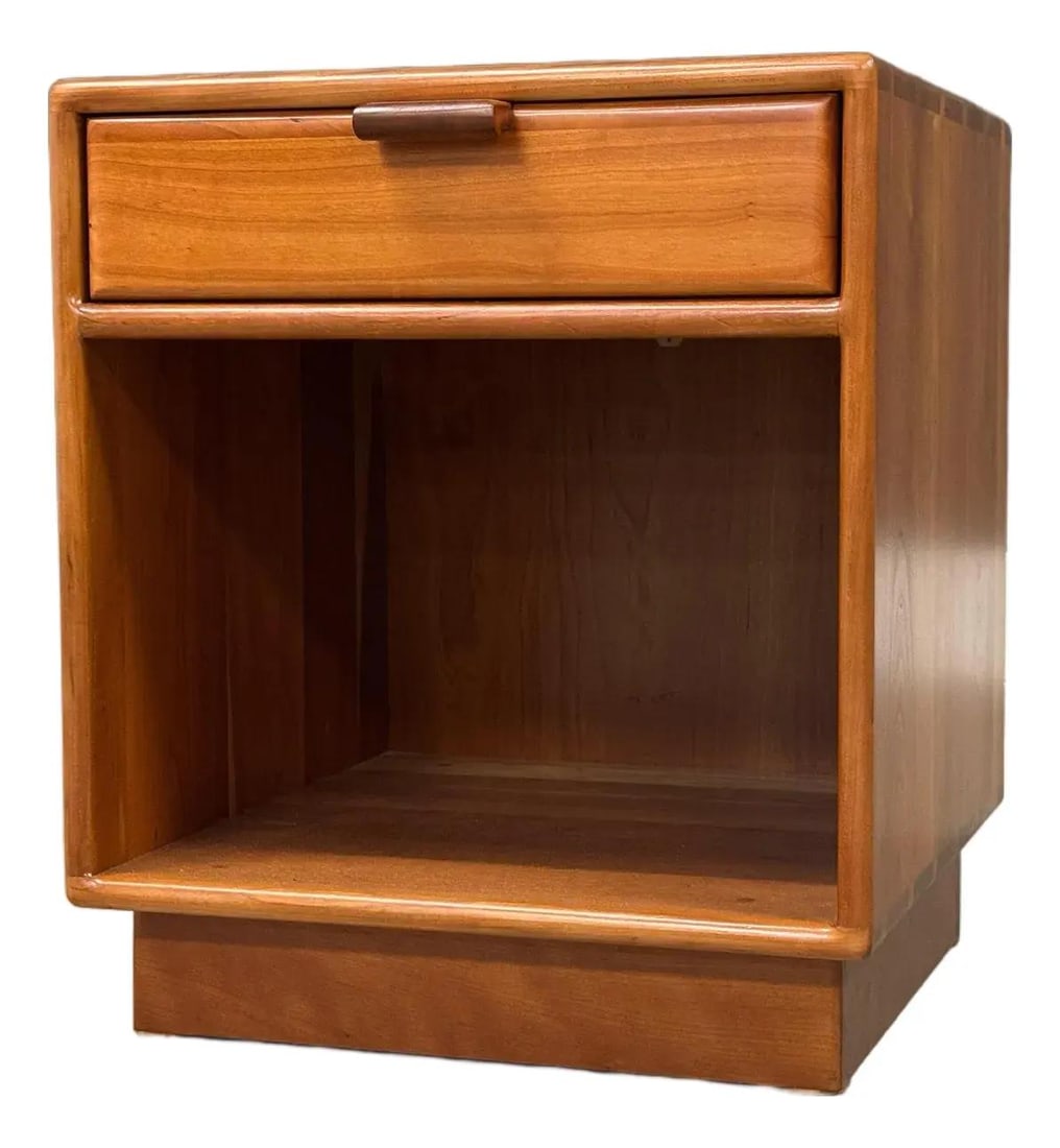 1980s Menapace Cherry Wood Nightstand Mid Century Modern (1 of 7)