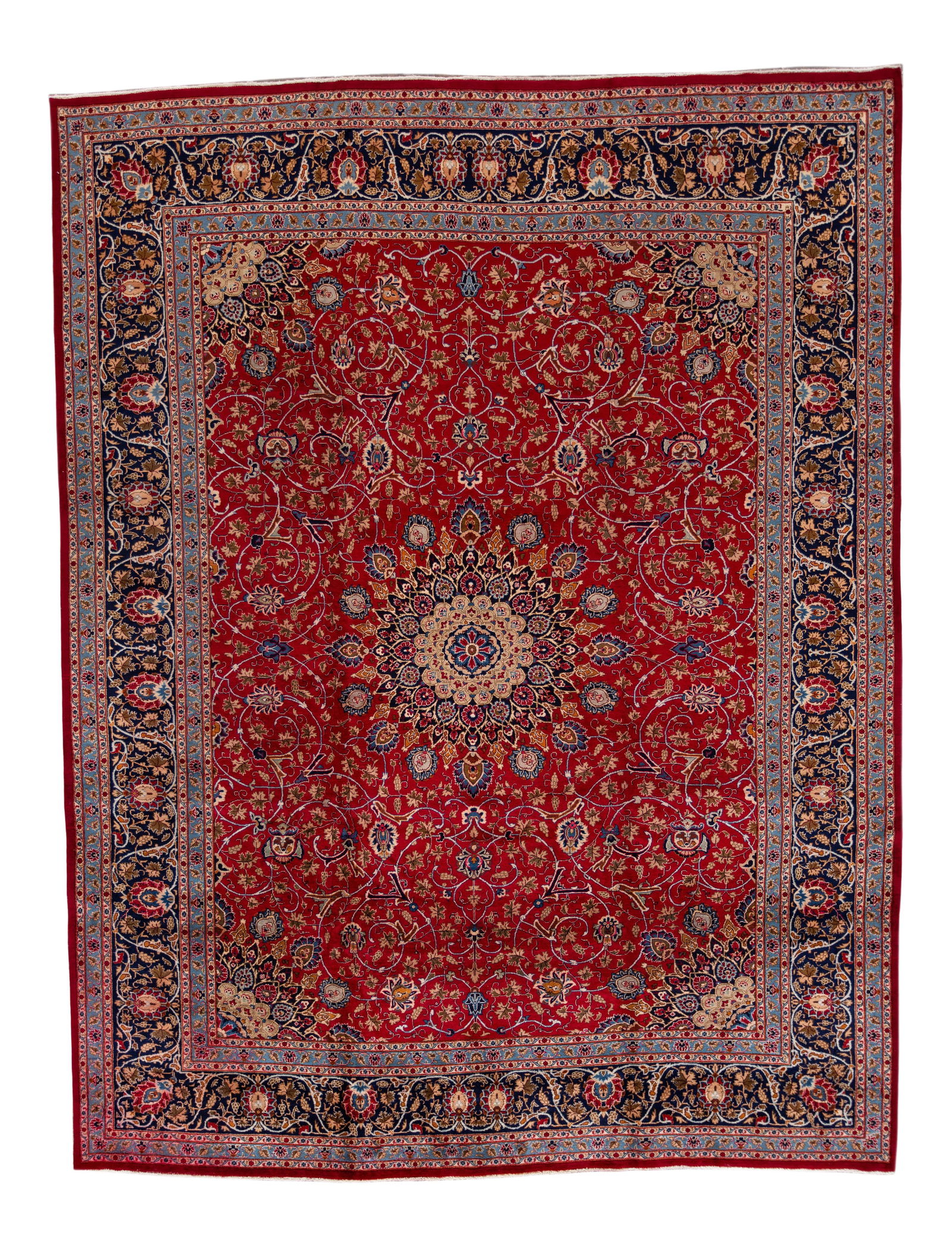 Vintage Mid-Century Persian Red Wool Rug 10' x 13' Hand-Knotted: Vintage Mid-Century Persian Red Wool Rug 10' x 13' Hand-Knotted Enhance your space with this stunning vintage Persian hand-knotted wool rug. Featuring a vibrant red field adorned with a timeless medal