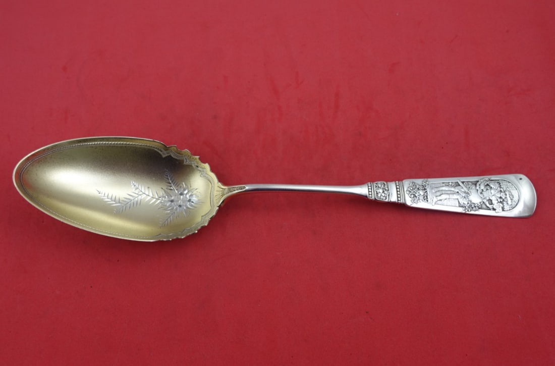 Gorham Fontainebleau Sterling Silver Salad Serving Spoon 10 3/8" (1 of 3)