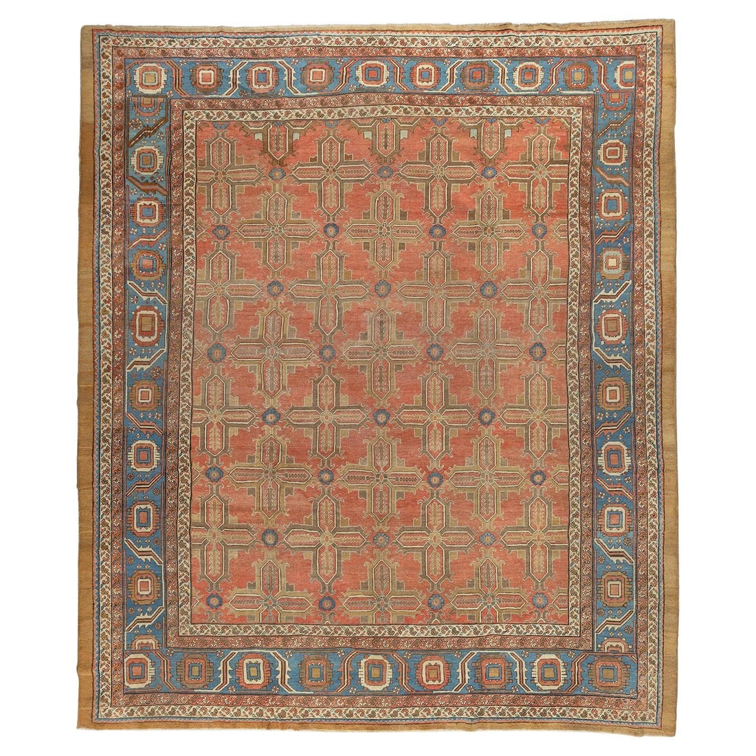 Antique Persian Bakshaish Hand-Knotted Wool Rug 12'4" x 14'7" 19th Century: Antique Persian Bakshaish Hand-Knotted Wool Rug 12'4" x 14'7" 19th Century Discover the exquisite craftsmanship of the Zabihi Collection Antique Persian Bakshaish Rug, a stunning addition to any space