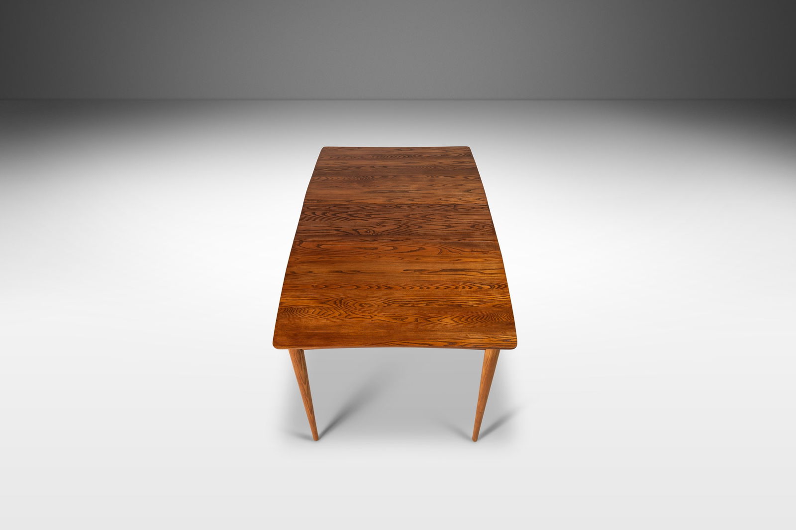 1960s Angular Mid Century Modern Solid Oak Dining Table USA - 9