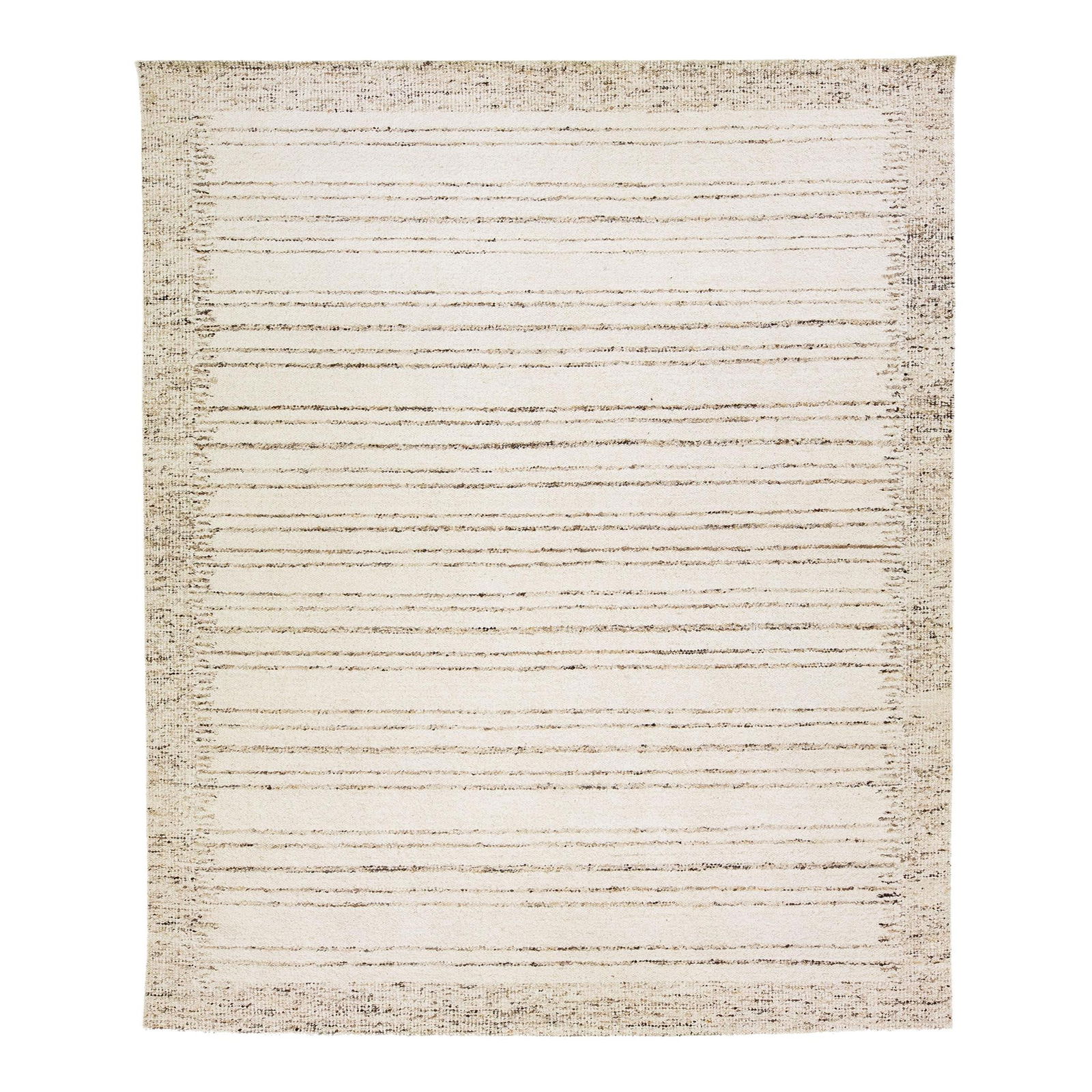 Beige Handmade Oversize Wool Rug Modern Moroccan Stripe Design 12' x 15': Beige Handmade Oversize Wool Rug Modern Moroccan Stripe Design 12' x 15' Enhance your space with this stunning modern Moroccan style hand-knotted wool rug, featuring a sophisticated beige field