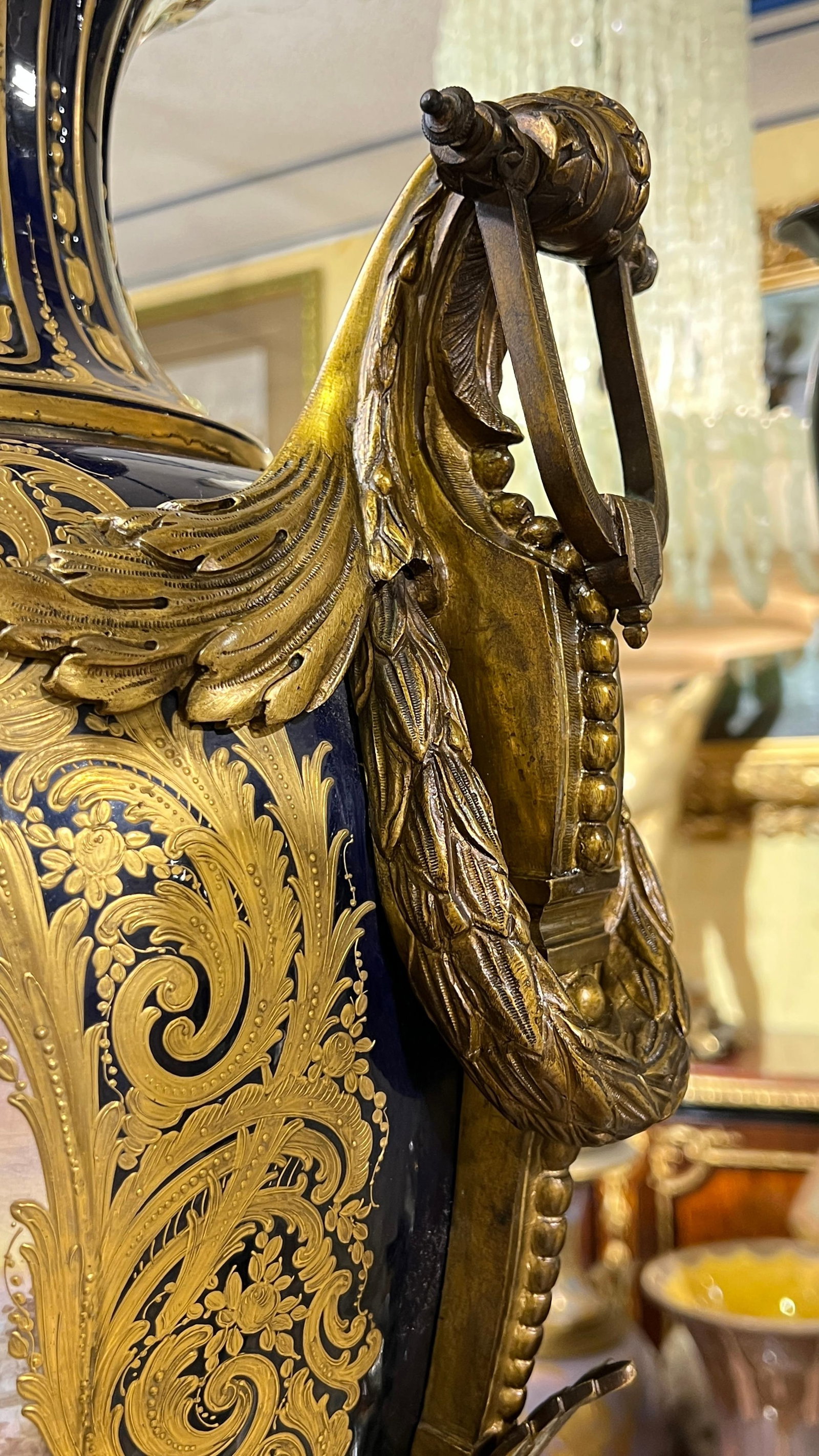 Set of 2 French Sevres Style Bronze Porcelain Vases Signed Poitevin 19th Century - 10