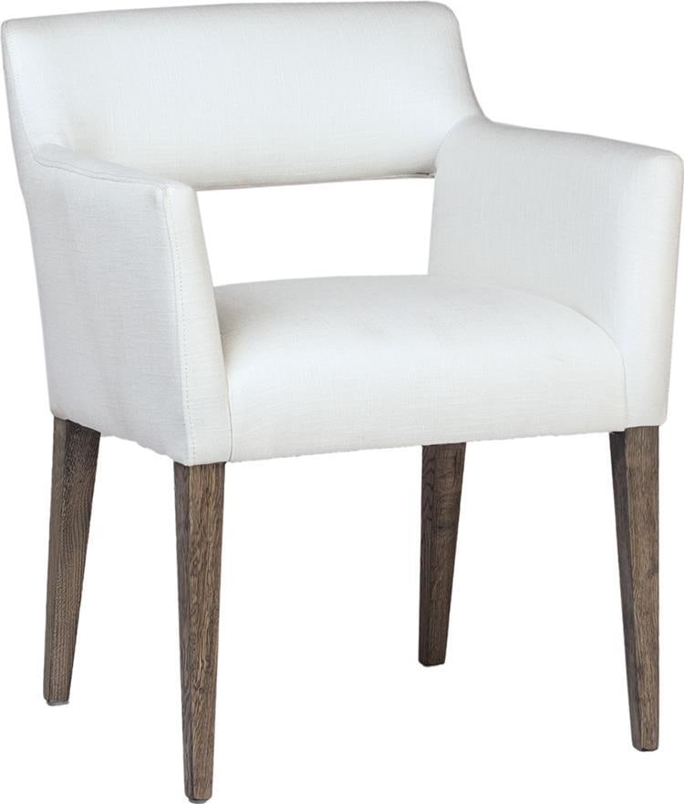 Booker Collection Elegant English Dining Chair Natural Wood Cotton Blend Upholstery (1 of 1)