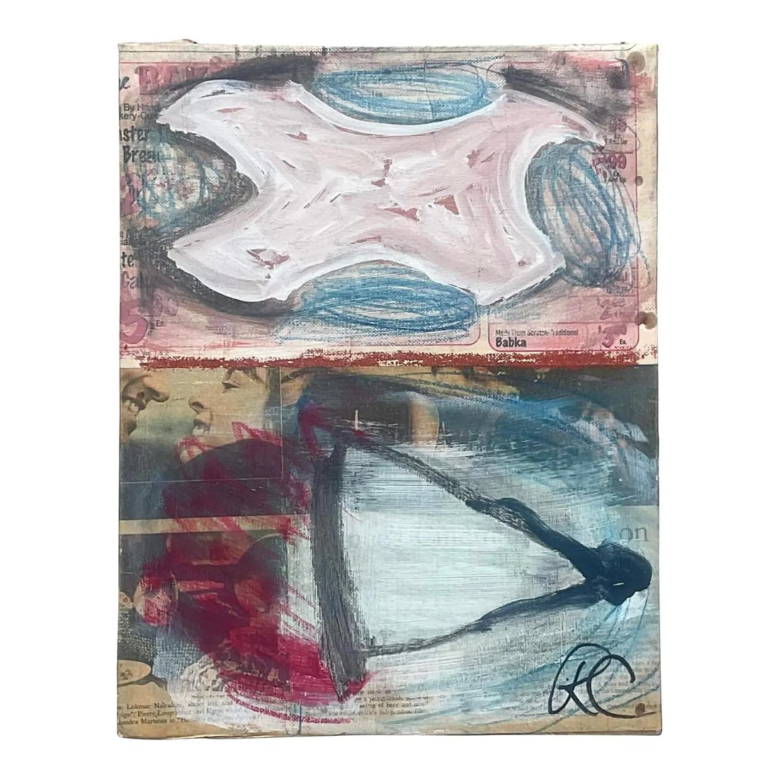 Signed Russell Christoffersen Mixed Media Abstract Artwork on Canvas (1 of 8)