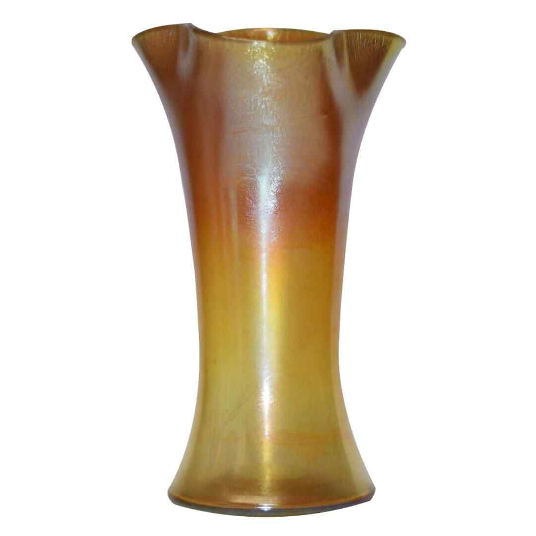Steuben Gold Aurene Art Nouveau Glass Vase Original 8.25 x 4 (1 of 3)
