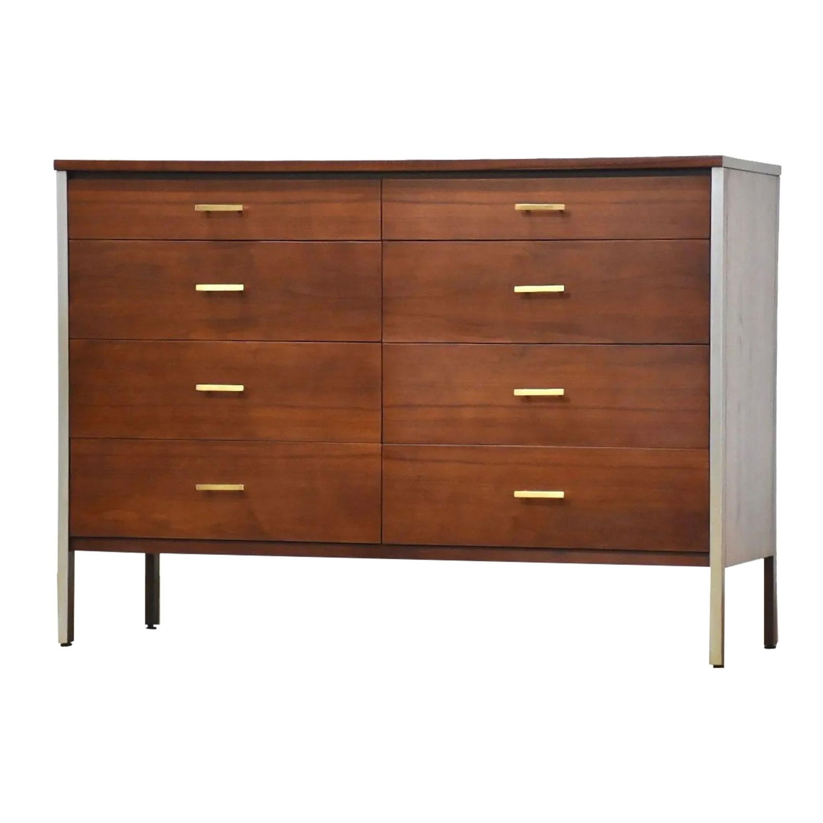 Mid Century Modern Paul McCobb Walnut Dresser with Brass Accents (1 of 9)