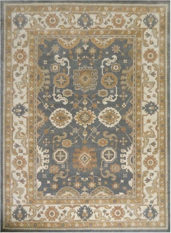 Handmade Oushak Wool Rug 12 x 15 Light Slate Blue (1 of 6)