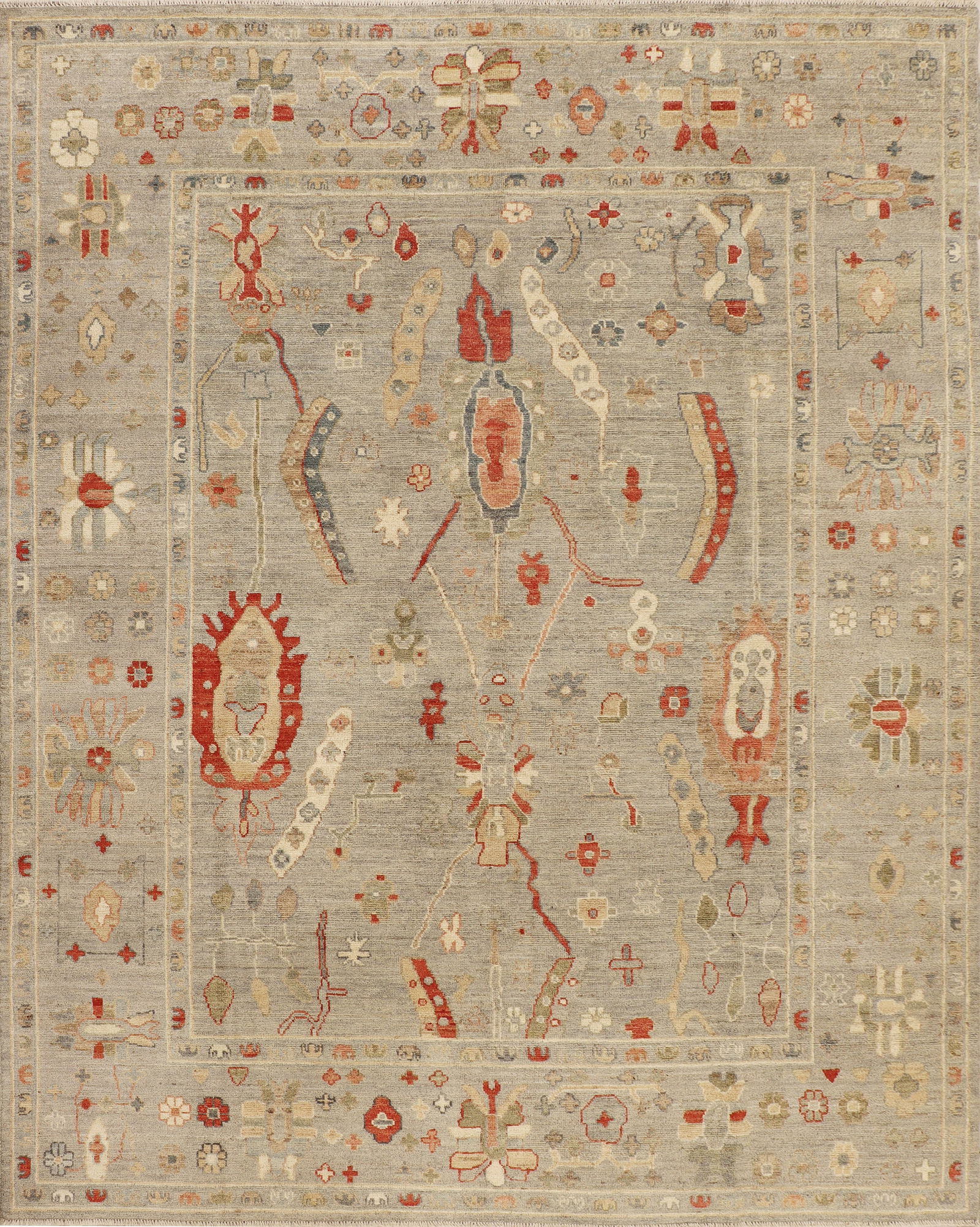 Handmade Oushak Rug 7.11 x 9.11 ft Fine Gazni Wool Antique Style (1 of 6)