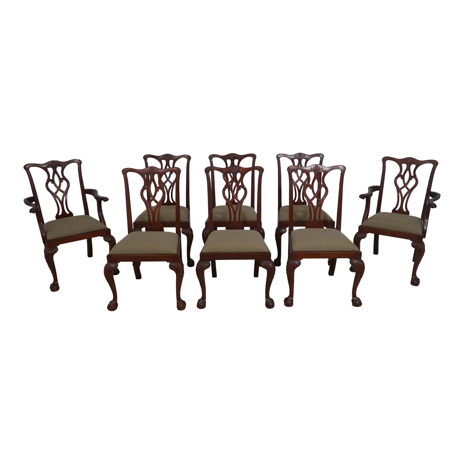 Set of 8 Chippendale Mahogany Dining Chairs Ball and Claw Feet (1 of 10)