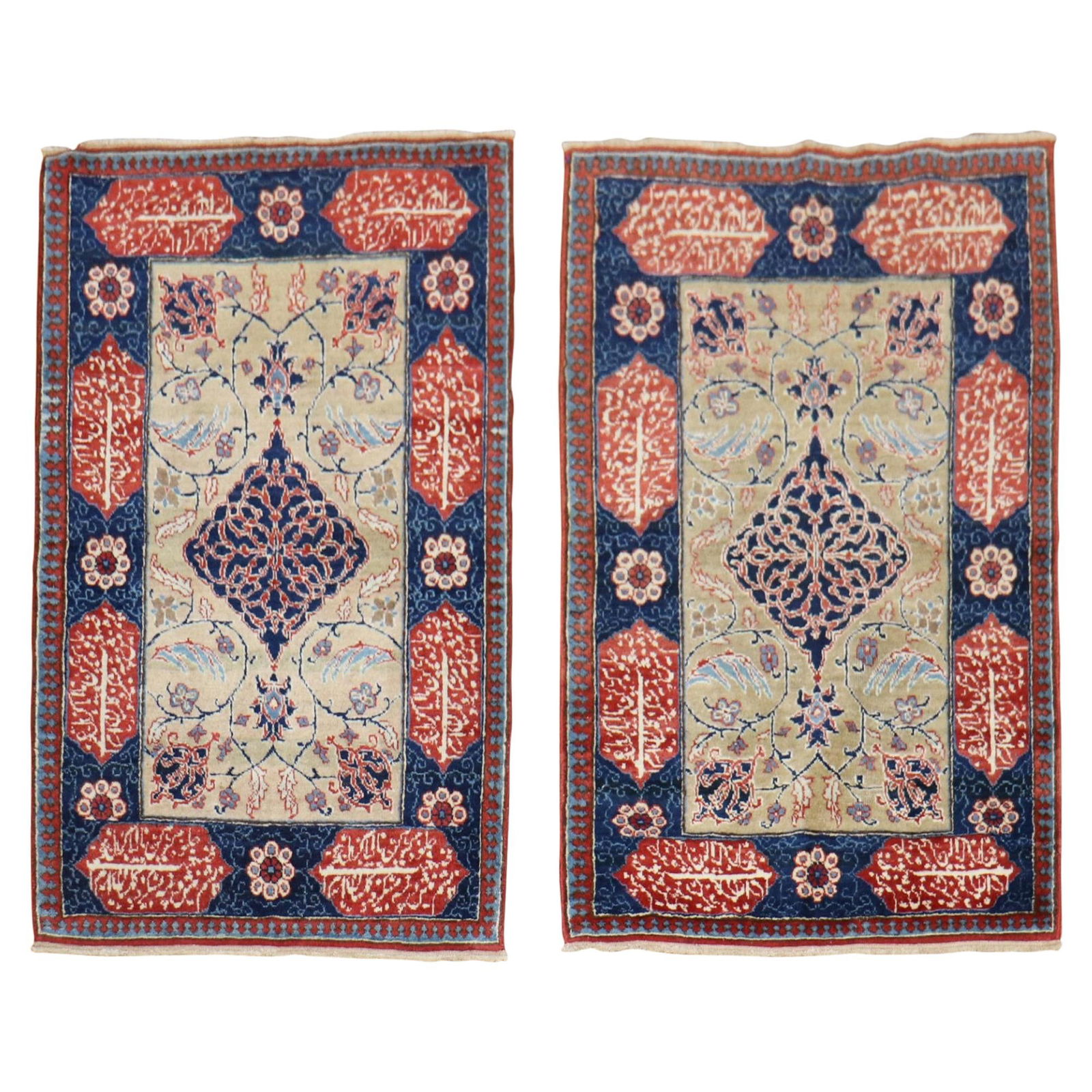 Zabihi Collection Persian Tabriz Rugs Set of 2 with Love Poems Farsi (1 of 12)