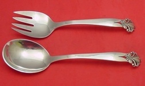 Orla Vagn Mogensen Sterling Silver 2pc Salad Serving Set 9 3/4" (1 of 1)