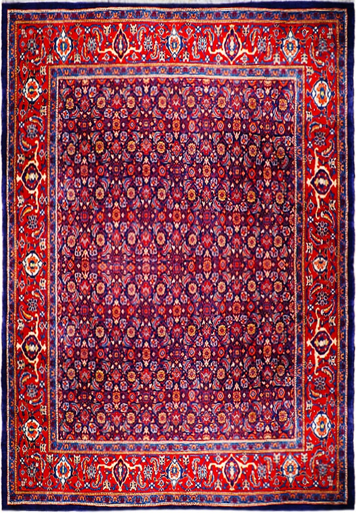 9 x 12 Dark Blue Persian Tabriz Herati Rug Handmade Wool: 9 x 12 Dark Blue Persian Tabriz Herati Rug Handmade Wool Free continental US Shipping This exquisite 9 x 12 Dark Blue Semi Antique Persian Tabriz Herati Rug is a timeless piece that effortlessly combi