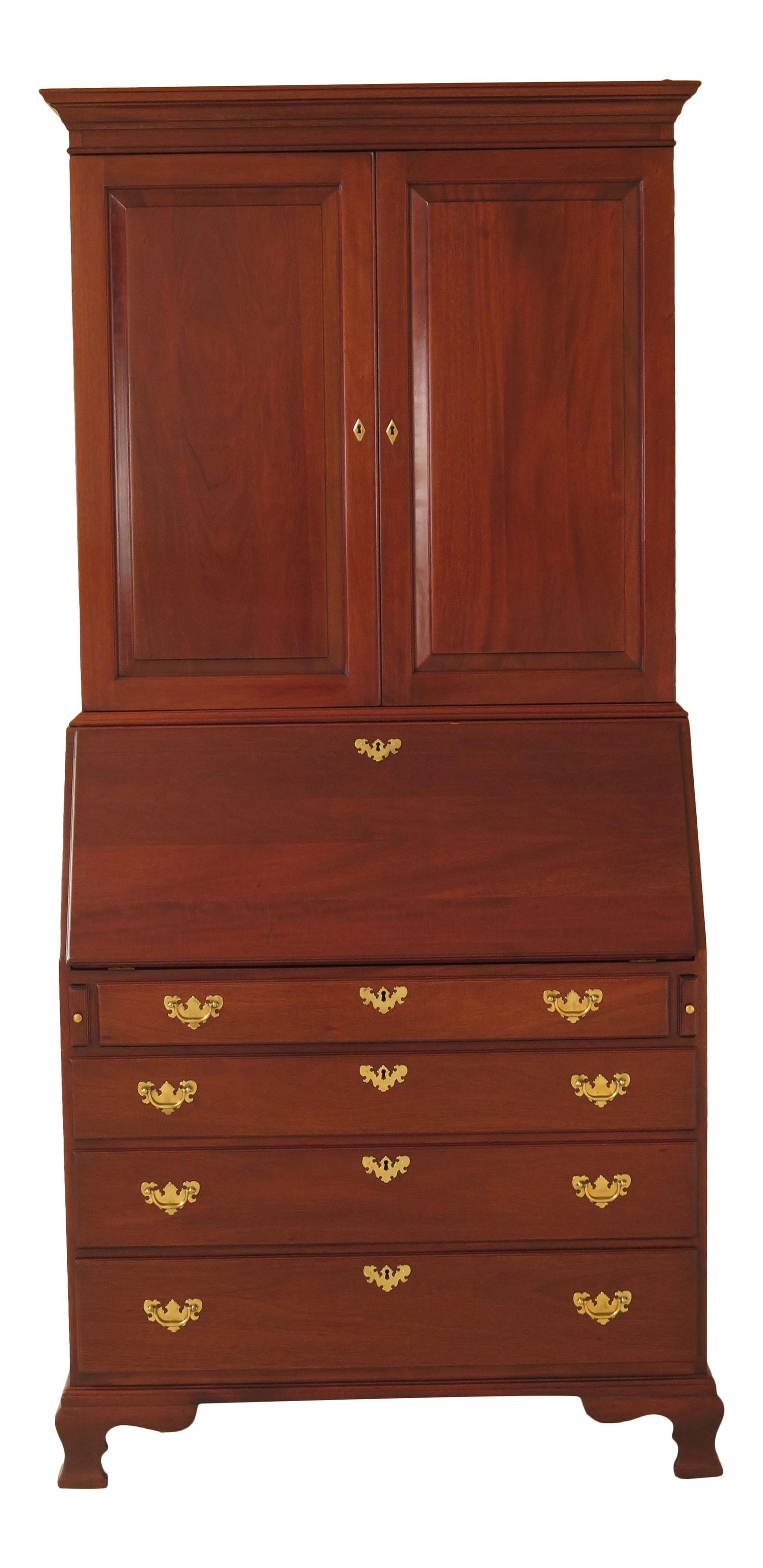 1990s Chippendale Craftique Mahogany Secretary Slant Front Desk (1 of 10)