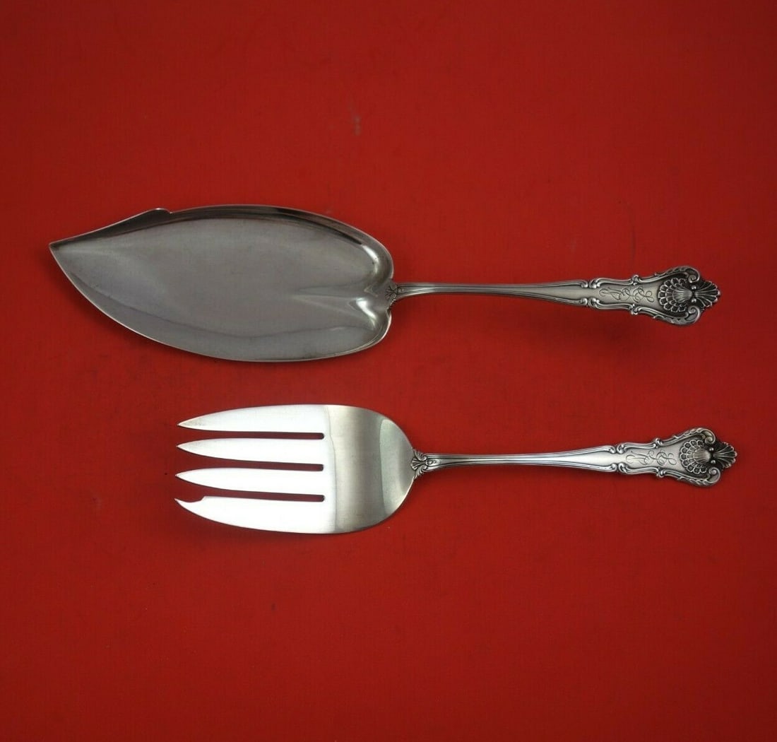 Durgin New Queens Sterling Silver Fish Serving Set 2pc (1 of 3)