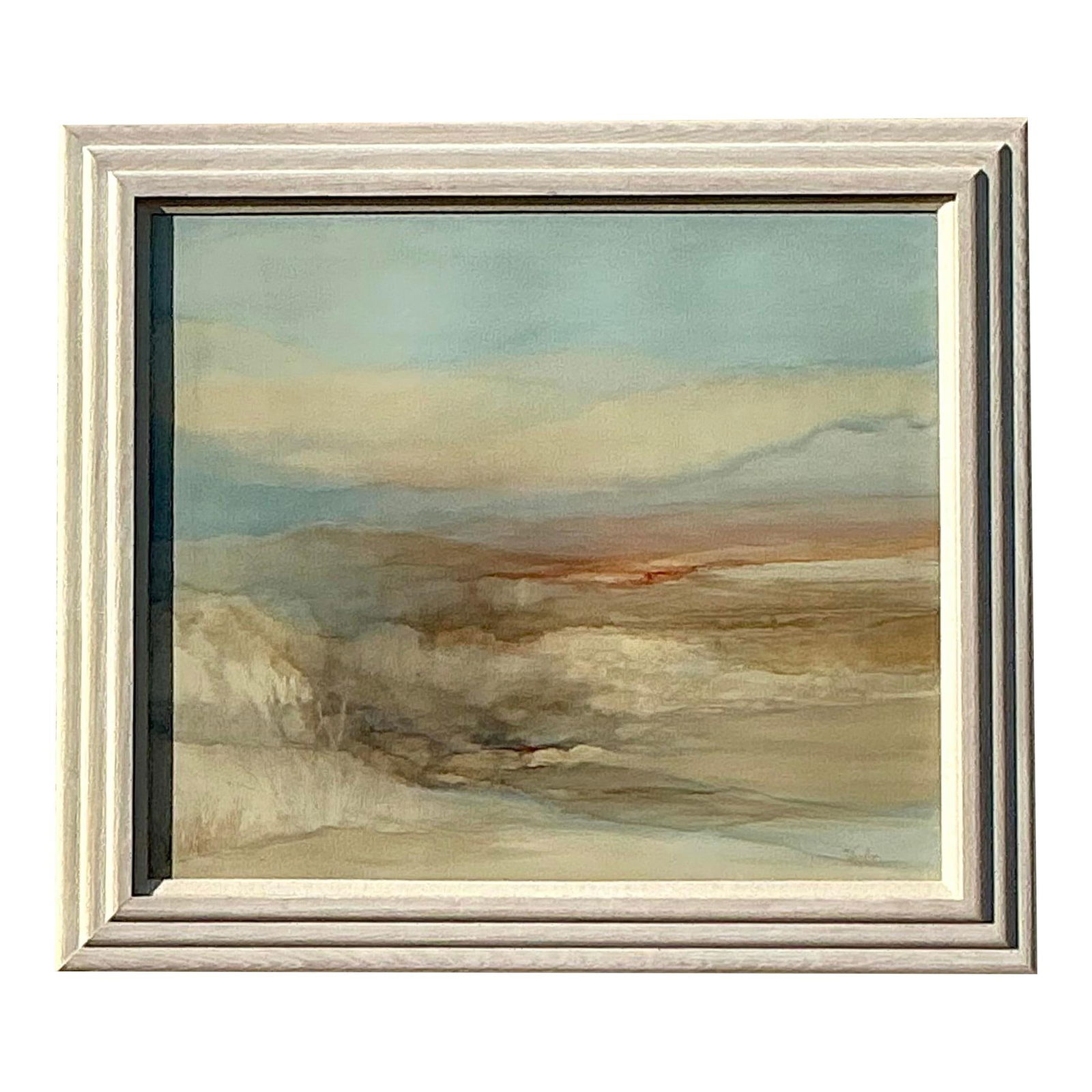 Vintage Boho Hand-Painted Oil Landscape Canvas Art 32 x 27.75 (1 of 8)