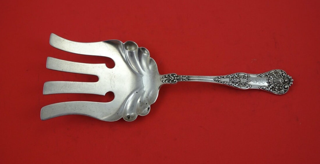 Dominick & Haff New King Sterling Silver Asparagus Fork 9 5/8": Dominick & Haff New King Sterling Silver Asparagus Fork 9 5/8" This exquisite asparagus fork is crafted from sterling silver and features the elegant "New King" pattern by the renowned maker Dominick