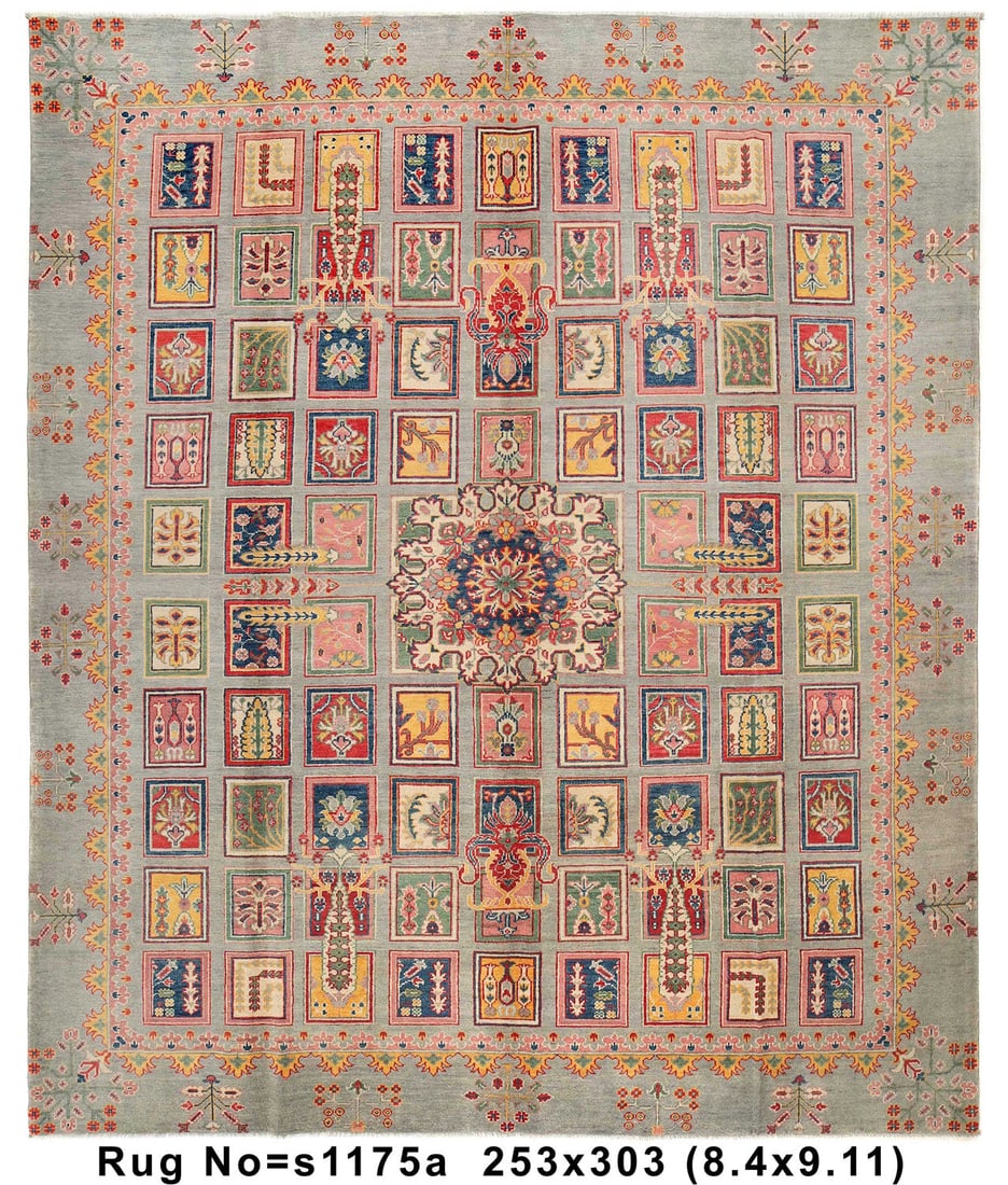Kazak Center Medallion Handmade Rug 8.4 x 9.11 ft: Kazak Center Medallion Handmade Rug 8.4 x 9.11 ft Free continental US Shipping Enhance your living space with this exquisite 8.4 x 9.11 Kazak Center Medallion Handmade Rug. Crafted with meticulous att