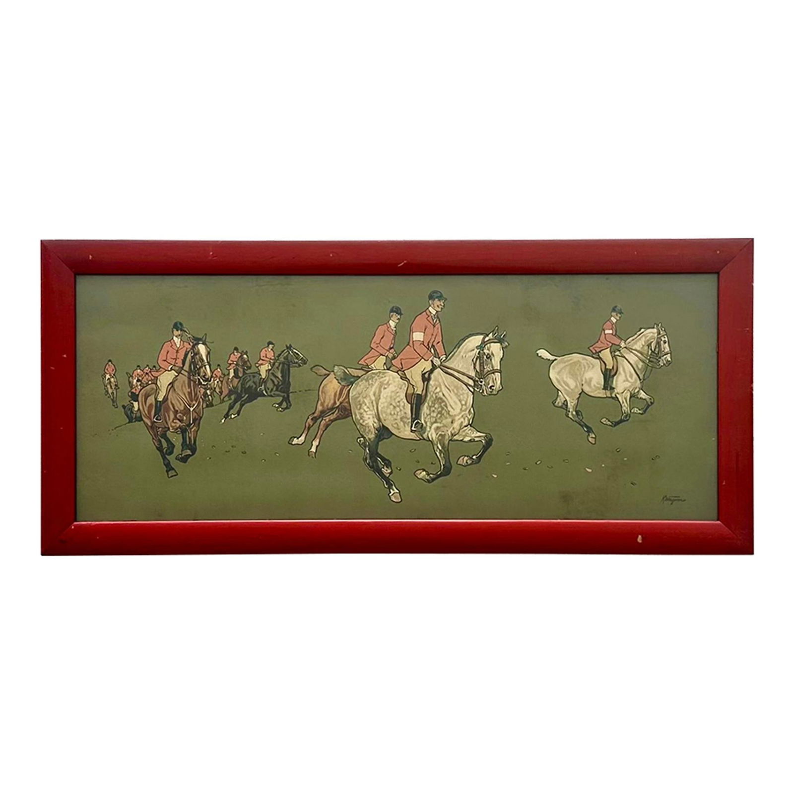 Antique 1895 German Chromolithograph Polo Art (1 of 2)