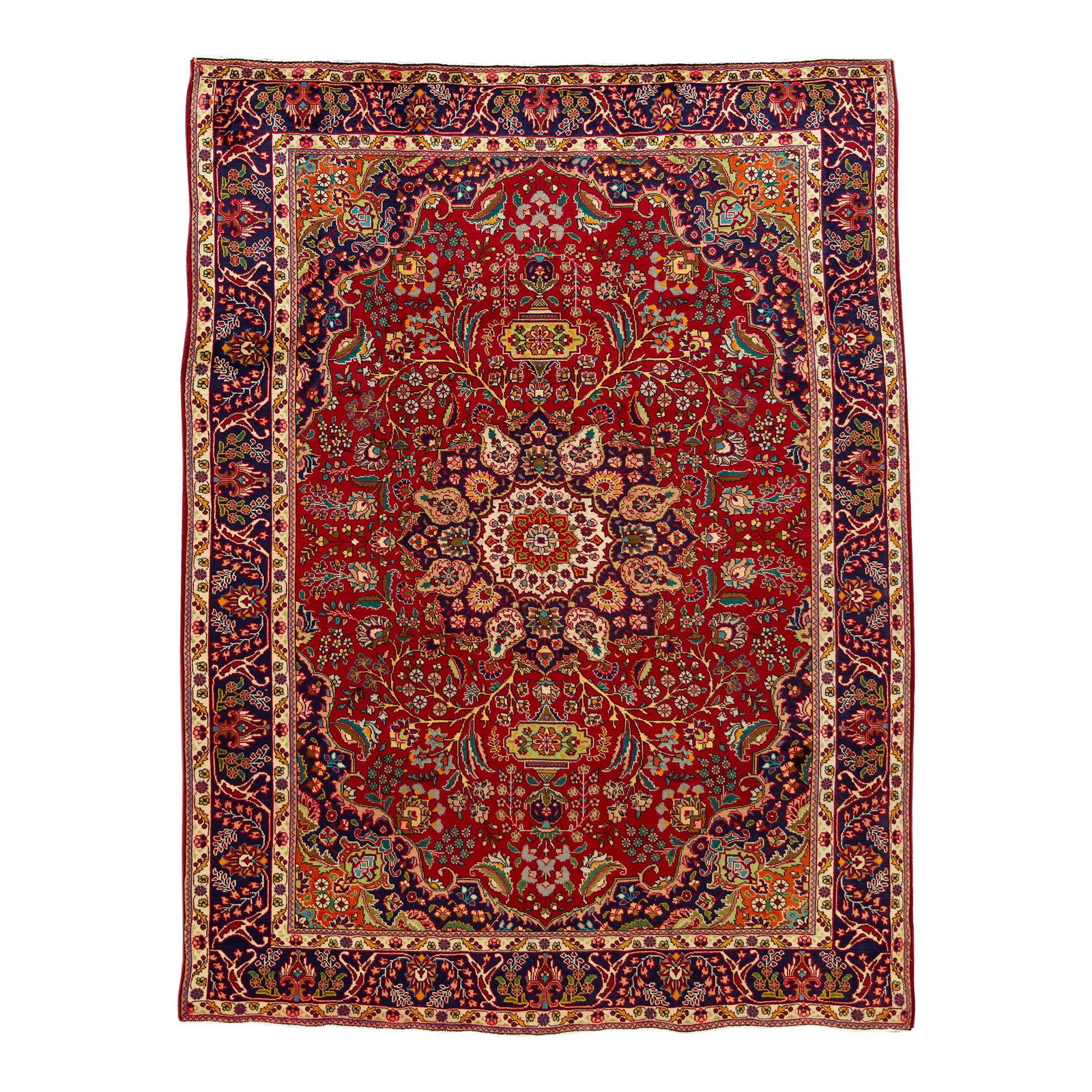 Vintage Persian Tabriz Red Floral Wool Rug 8'3 x 10'10 (1 of 10)