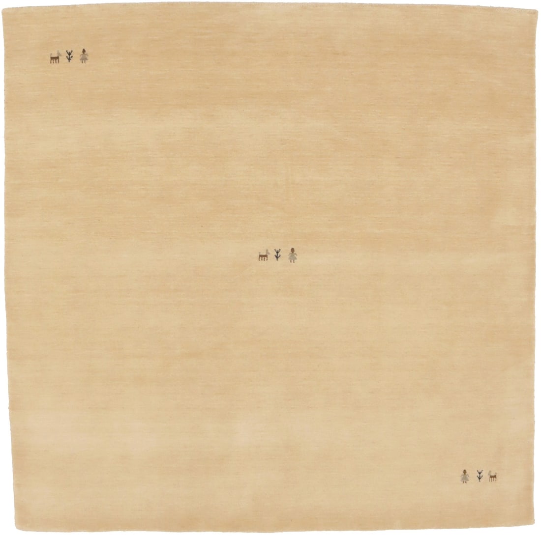 Handmade Gabbeh Square Rug Pictorial Design Wool Eco-Friendly 8'2 x 8'0: Handmade Gabbeh Square Rug Pictorial Design Wool Eco-Friendly 8'2 x 8'0 Enhance your space with this exquisite Handmade Gabbeh Square Rug, a perfect blend of modern artistry and traditional craftsmans