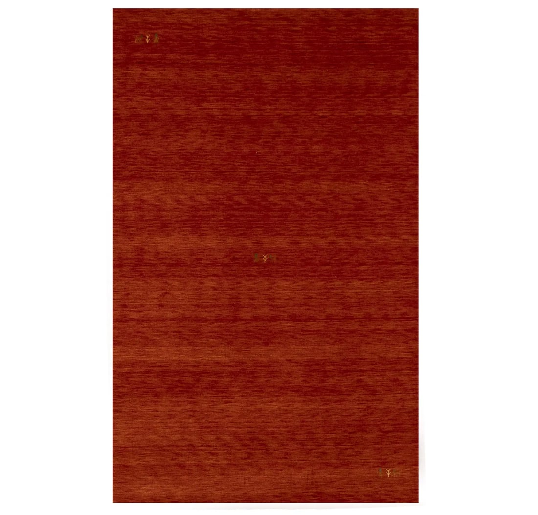 Handmade Orange-Red Modern Gabbeh Area Rug 5'1 x 8'1 Eco-Friendly Pictorial Design: Handmade Orange-Red Modern Gabbeh Area Rug 5'1 x 8'1 Eco-Friendly Pictorial Design Enhance your living space with this stunning Orange-Red Modern Gabbeh Area Rug, measuring 5'1" x 8'1". Hand-loomed fr