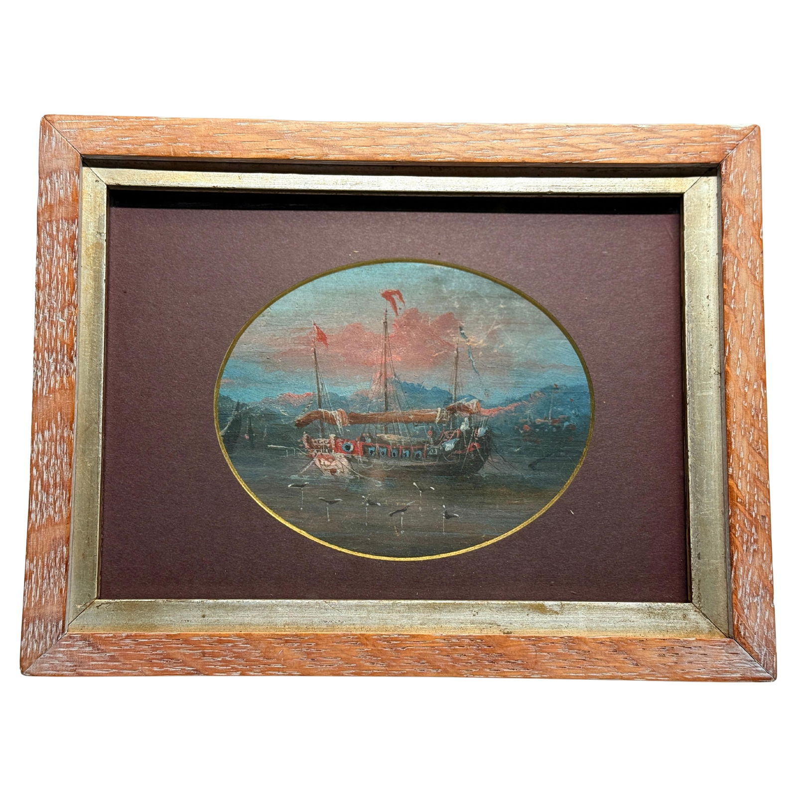 19th Century Chinese Export Gouache Painting of Junk Ship (1 of 9)