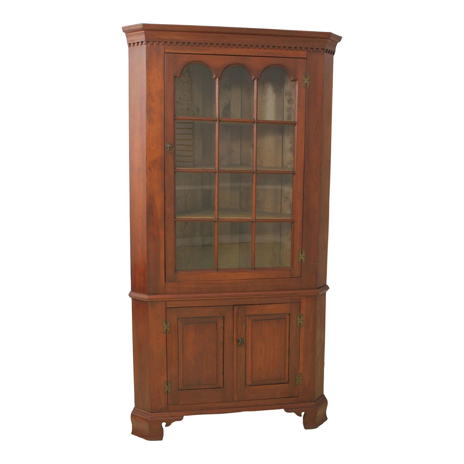 Vintage 2 Piece Solid Cherry Country Corner Cabinet (1 of 10)