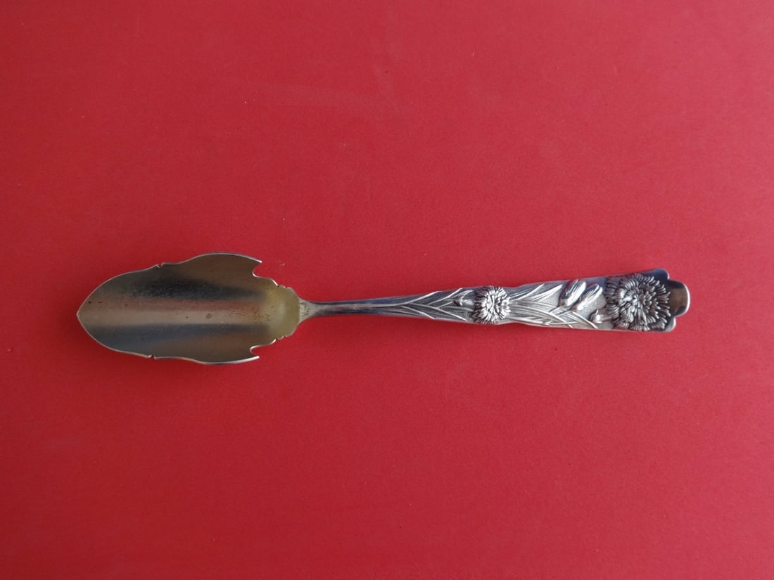 Shiebler Flora Sterling Silver Cheese Scoop Gold Washed 7.25" (1 of 1)